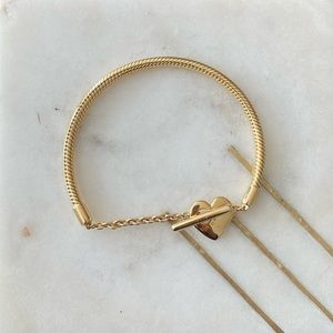 Gold Pandora Heart T-bar bracelet